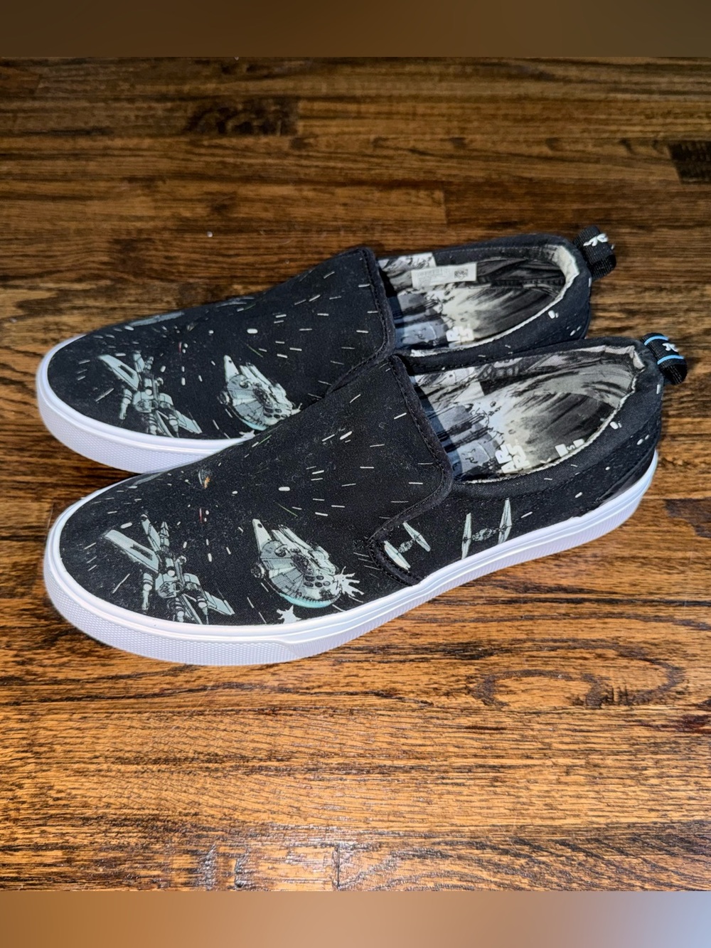 Toms x Star Wars TRVL LITE Slip On Graphic “Black Space” Sneakers Size 11